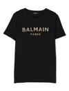 Balmain Logo-patch Cotton T-shirt In Black
