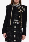 Balmain Patch-embroidered Chain And Pearl Tweed Jacket