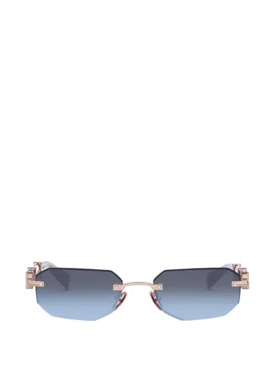 Balmain Arcade Geometric-frame Sunglasses In Gold