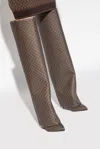 Balmain Ariel Monogram Folded Boots In Brown