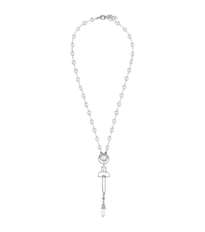 Balmain Art Deco Pendant Necklace In Silver