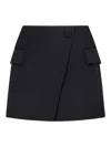 Balmain Asymmetric Black  Mini Skirt In Black