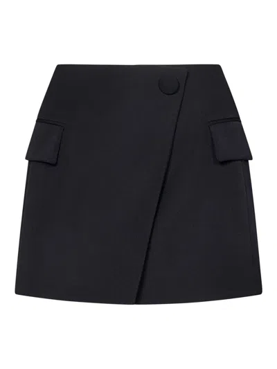 Balmain Asymmetric Black  Mini Skirt