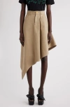 BALMAIN BALMAIN ASYMMETRIC COTTON CANVAS SKIRT