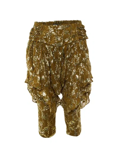 Pre-owned Balmain Asymmetric Cropped Trousers In Green