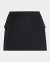 Balmain Asymmetric Mini Skirt In Black
