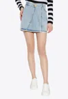 Balmain Asymmetric Mini Denim Skirt