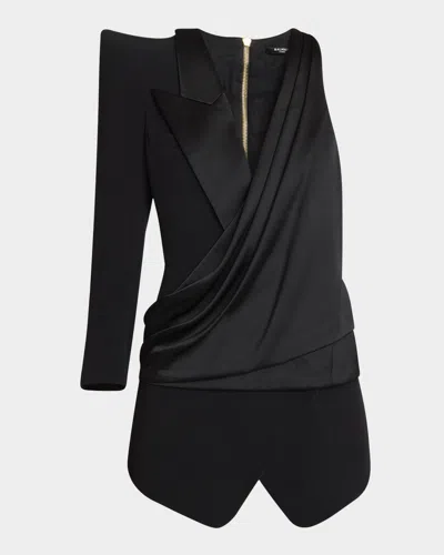 BALMAIN ASYMMETRIC PAGODA TAILORED TOP
