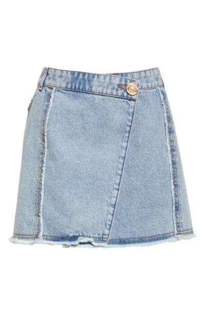 BALMAIN BALMAIN ASYMMETRIC RAW HEM DENIM MINISKIRT