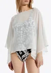 Balmain Asymmetric Silk Beach Cover-up In White