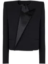 Balmain Asymmetric Spencer Jacket In Black