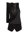 Balmain Black Asymmetric Structured Blouse Jacket In Black