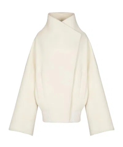 BALMAIN BALMAIN ASYMMETRICAL DESIGNED HIGH NECK COAT