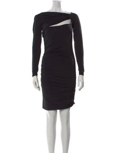 Pre-owned Balmain Asymmetrical Mini Dress In Black