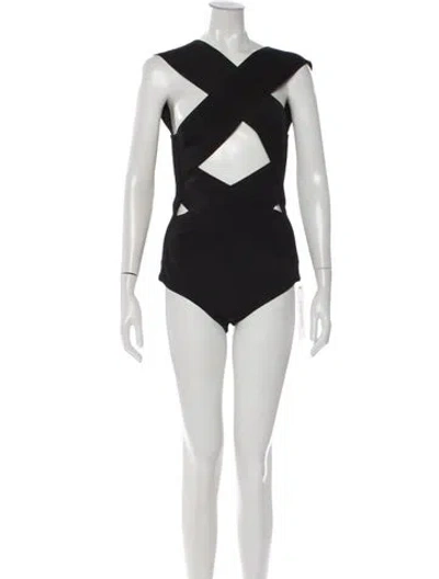 Pre-owned Balmain Asymmetrical Mini Dress W/ Tags In Black