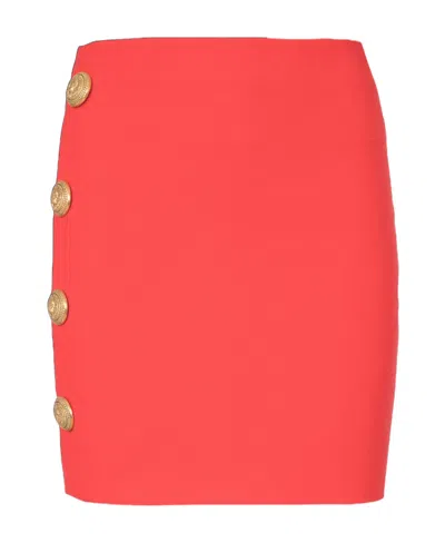 BALMAIN BALMAIN BUTTON DETAILED MINI ASYMMETRICAL SKIRT