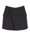 Balmain Asymmetric Mini Skirt In Black