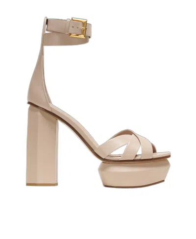 Balmain Ava Platform Pumps In Nude