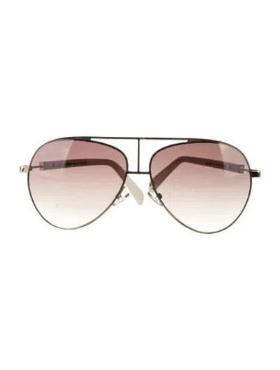 Pre-owned Balmain Aviator Gradient Sunglasses In Gold