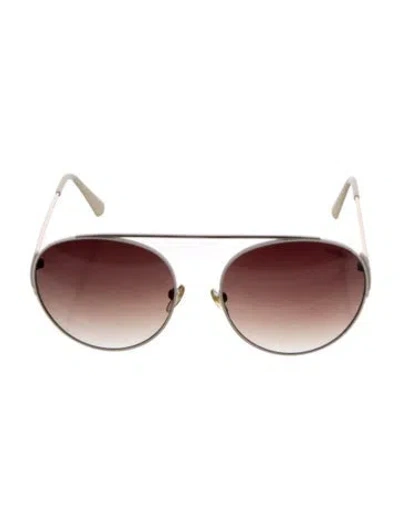 Pre-owned Balmain Aviator Gradient Sunglasses In White