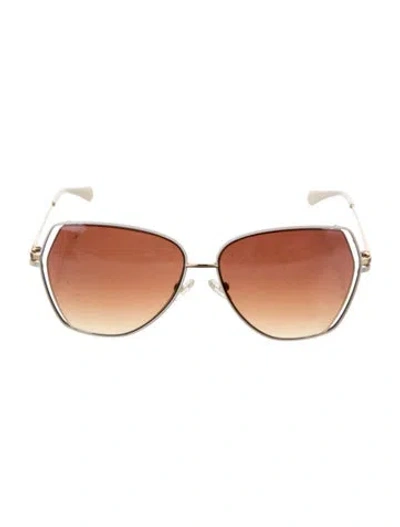 Pre-owned Balmain Aviator Gradient Sunglasses In White