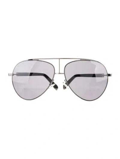 Pre-owned Balmain Aviator Mirrored Sunglasses In Black