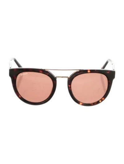 Pre-owned Balmain Aviator Mirrored Sunglasses In Brown