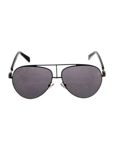 Pre-owned Balmain Aviator Tinted Sunglasses In Black