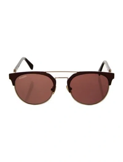Pre-owned Balmain Aviator Tinted Sunglasses In Brown