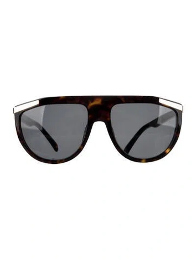 Pre-owned Balmain Aviator Tinted Sunglasses In Brown
