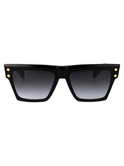 Balmain B - V Sunglasses In 001 Black Gold Black