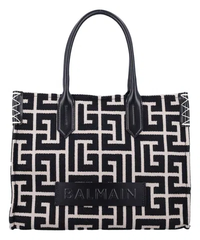 Balmain B-army 36 Handbag In Black,ivory