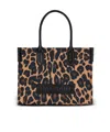 Balmain B-army Shopper Shoulder Bag In Leopard-print Canvas In Multi