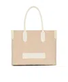 Balmain B-army 36 Monogrammed Canvas Jacquard And Leather Tote Bag In Sand