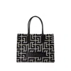 Balmain B-army 36 Shopper Bag - Cotton - Ivory/black In Black