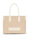 Balmain B-army 36 Monogrammed Canvas Jacquard And Leather Tote Bag