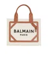 Balmain Logo Printed Top Handle Bag In White