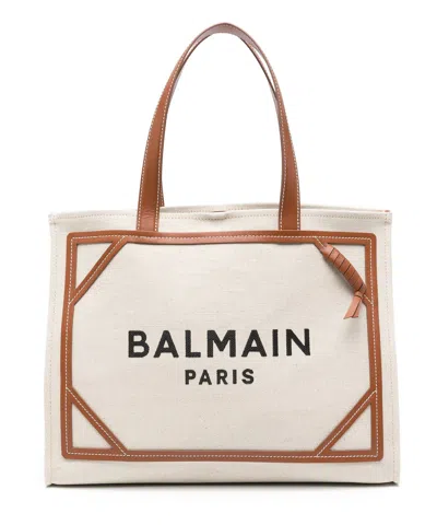 Balmain B-army 42 Tote Bag In Beige