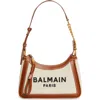 Balmain B-army Canvas & Leather Shoulder Bag In Brown
