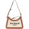 Balmain B-army Canvas And Leather Shoulder Bag In Brown