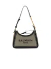 Balmain B-army Canvas Bag With Leather Inserts In Brown