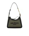 Balmain B-army Canvas Bag With Leather Inserts In Green