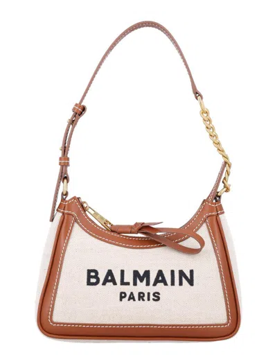 Balmain B-army Canvas Shoulder Bag In Brown