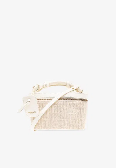 Balmain B-army Leather Crossbody Bag In White