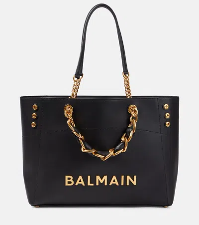Balmain B-army Leather Shoulder Bag In Black