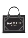 Balmain B Army Small Shopper Tote Bag In Monogram Canvas In Black