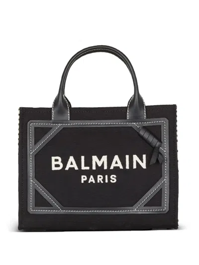 Balmain B-army Logo-embroidered Tote Bag In Black