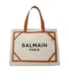 Balmain Women's B-army Medium Canvas And Leather Tote Bag In Nude