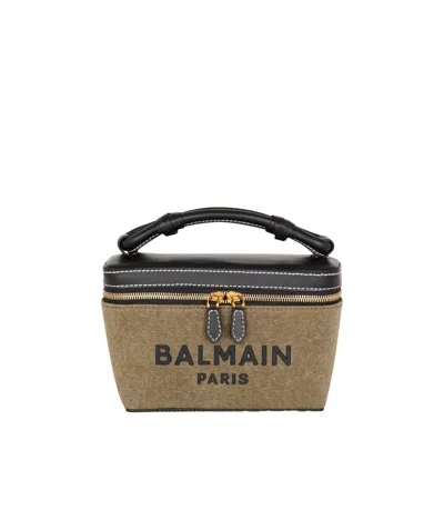 Balmain B-army Logo Pattern Shoulder Bag In Brown | ModeSens