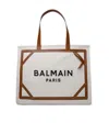 Balmain Women's B-army Medium Canvas And Leather Tote Bag In Nude